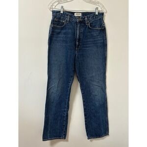 Agolde Women's Straight Leg Jeans — Dark Blue Denim